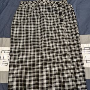 Melissa Paige Black and White Checkered Pencil Skirt